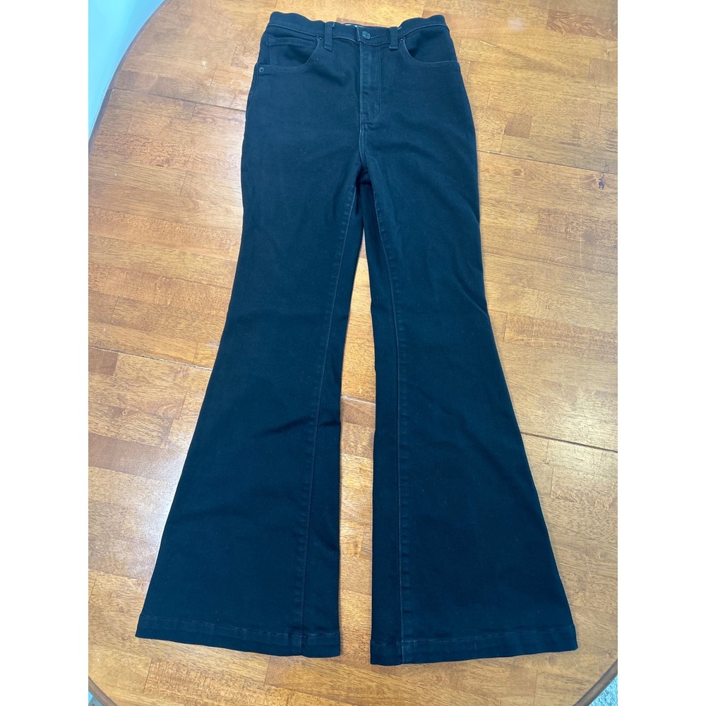 Abercrombie & Fitch The Flare Jeans Womens 26/2S Black Ultra High Rise Denim